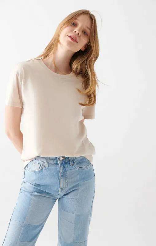 WOMEN'S SHORT SLEEVE T-SHIRT IN LIGHT GREY sold by Mavi