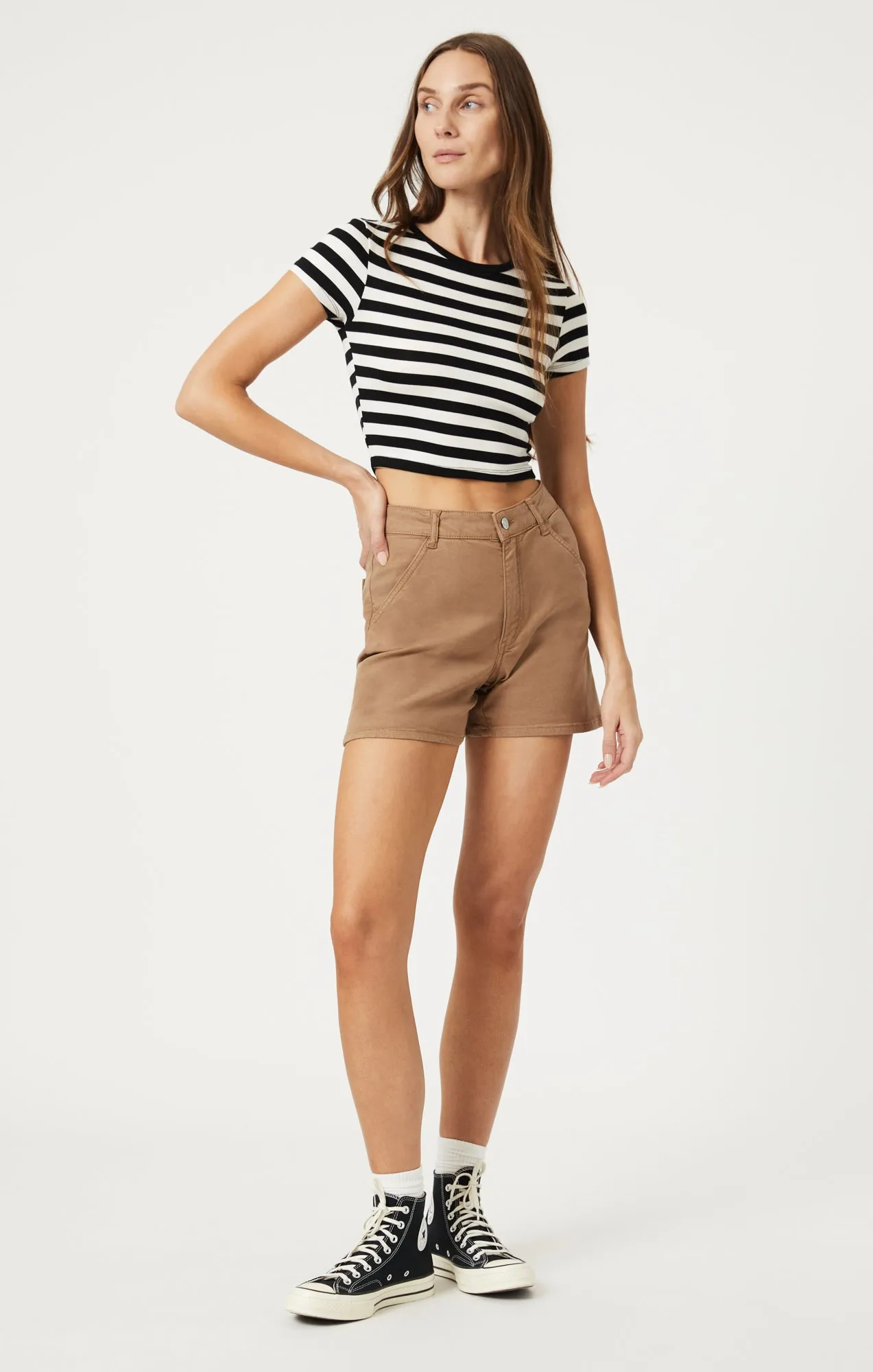 KYLIE SHORTS IN TIGER'S EYE LUXE TWILL sold by Mavi