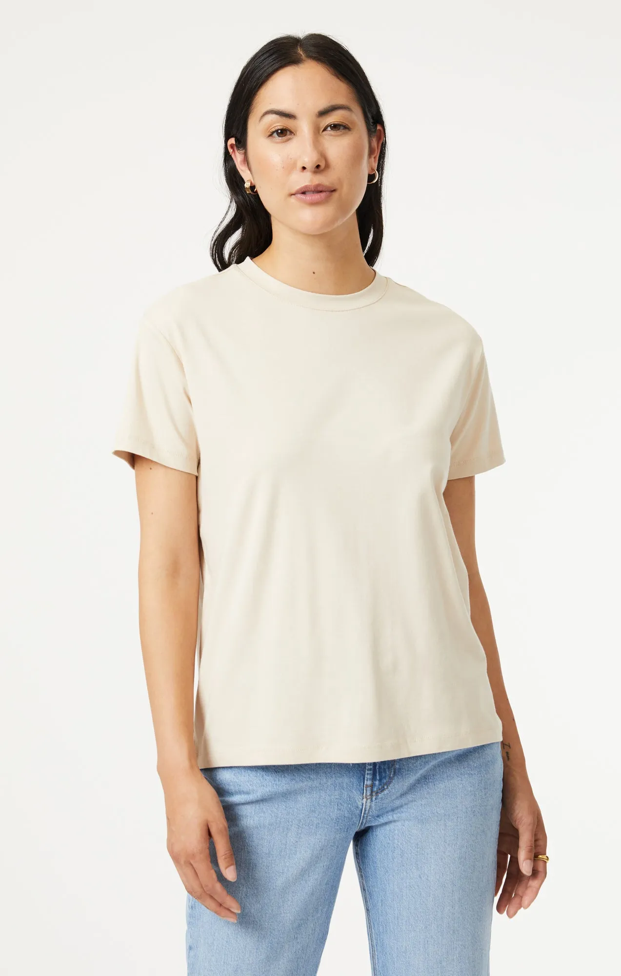 CREW NECK T-SHIRT IN BEIGE NATURAL DYE sold by Mavi