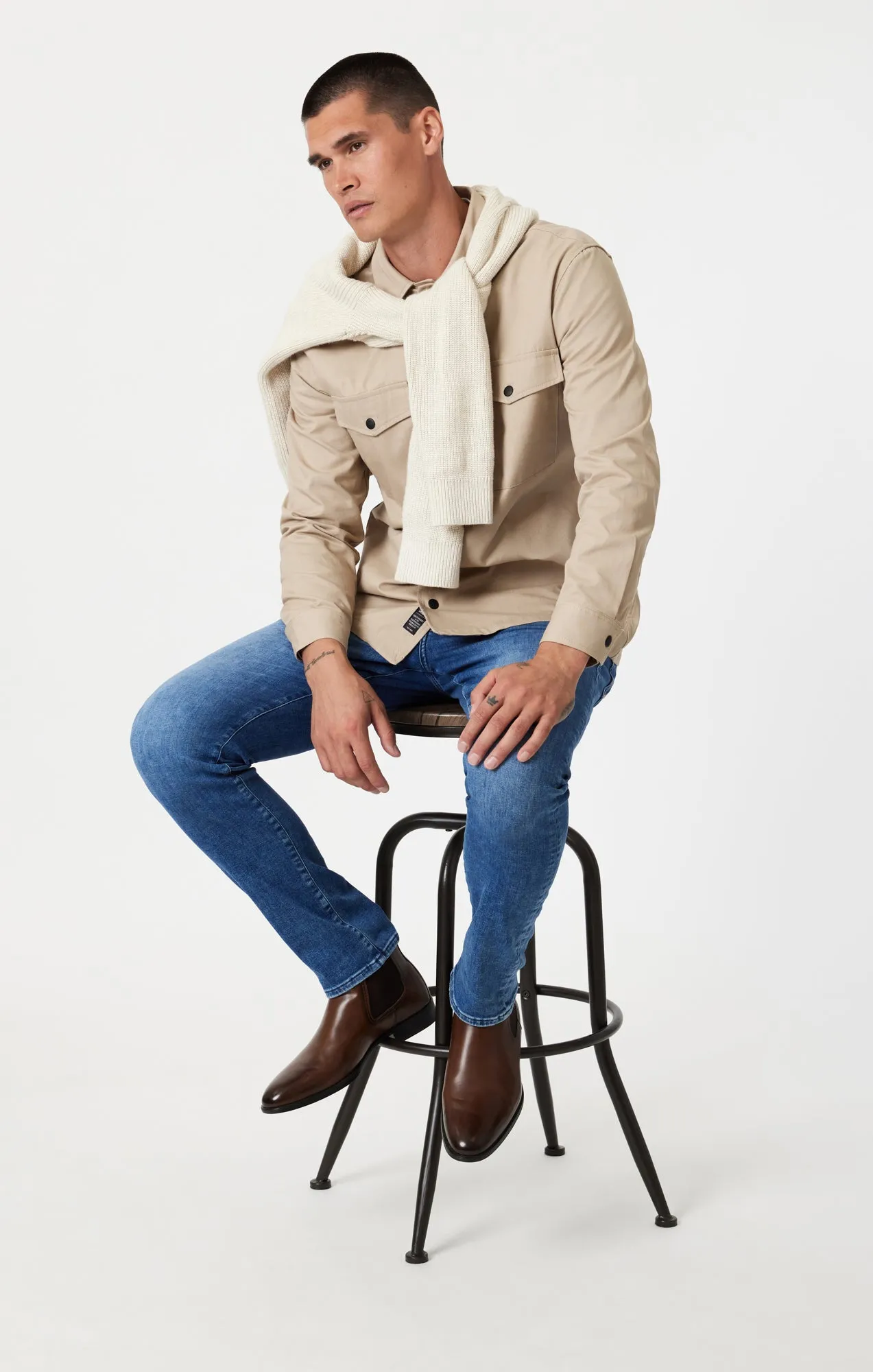 JAKE SLIM LEG IN DARK BRUSHED FEATHER BLUE sold by Mavi product image thumbnail 2