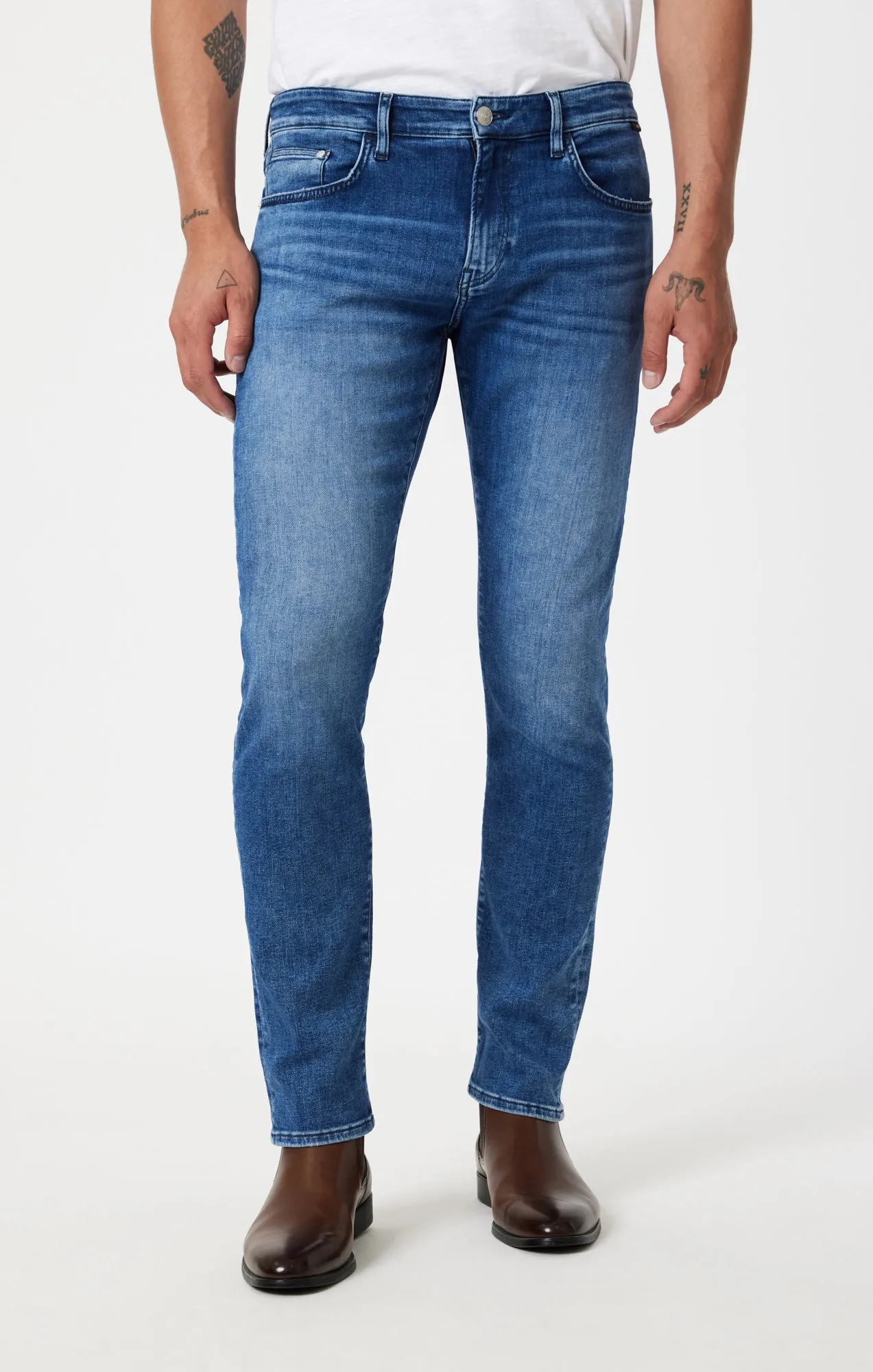 JAKE SLIM LEG IN DARK BRUSHED FEATHER BLUE sold by Mavi product image thumbnail 3