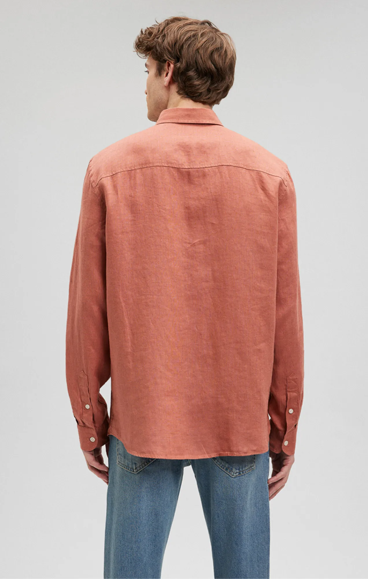 LINEN BUTTON-UP SHIRT IN CEDAR WOOD sold by Mavi product image thumbnail 5