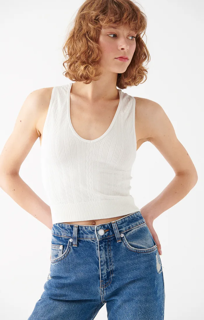 WOMEN'S TANK TOP IN ANTIQUE WHITE sold by Mavi