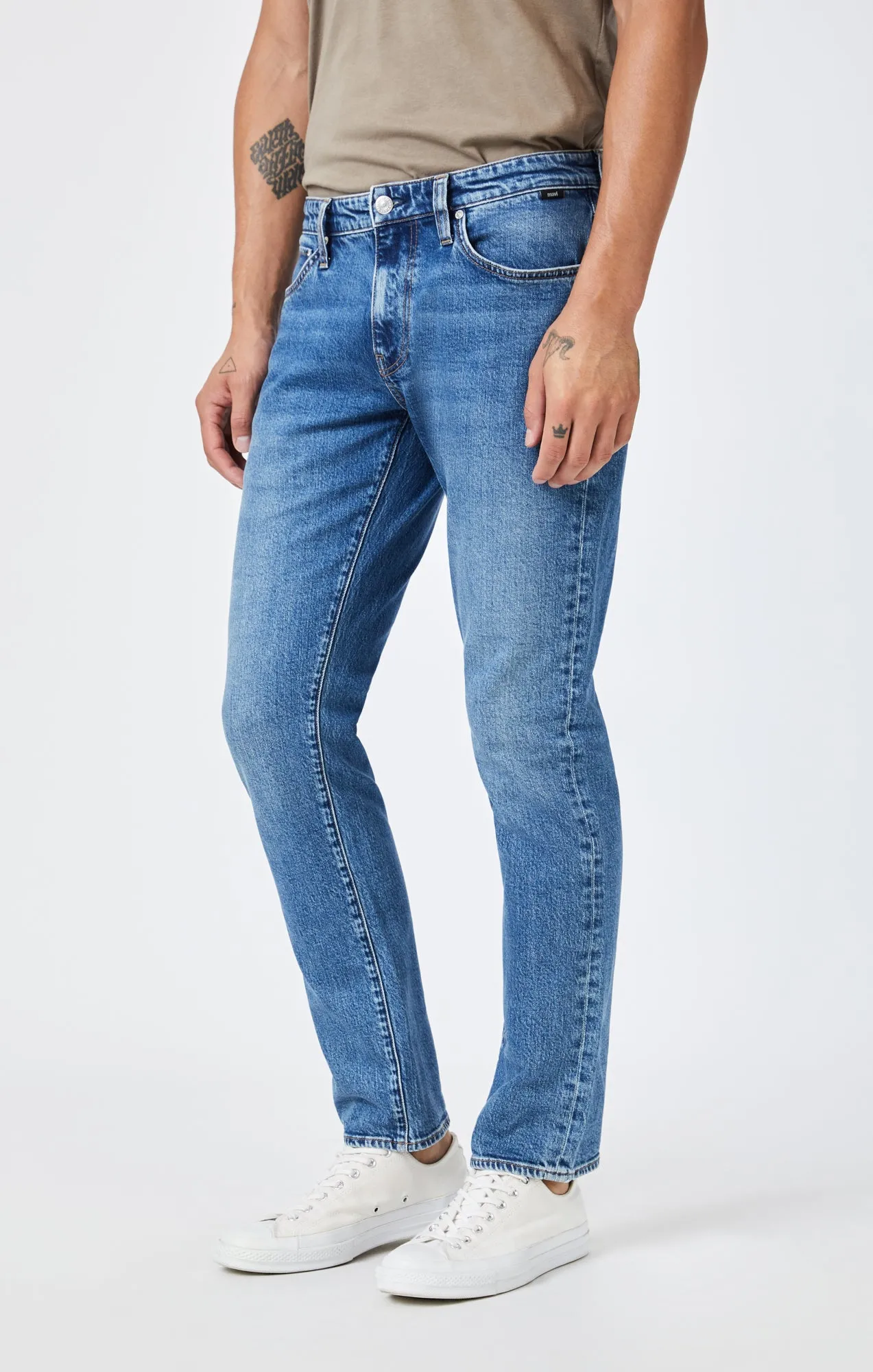 MARCUS SLIM STRAIGHT LEG IN DARK BRUSHED RECYCLED BLUE sold by Mavi product image thumbnail 3