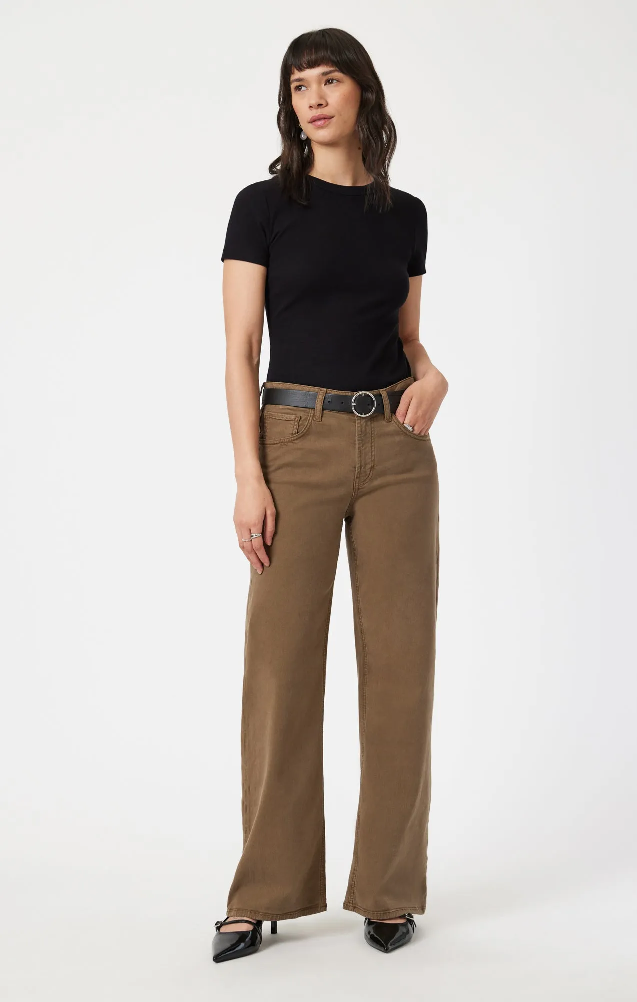 ALENA WIDE LEG IN BRINDLE LUXE TWILL sold by Mavi