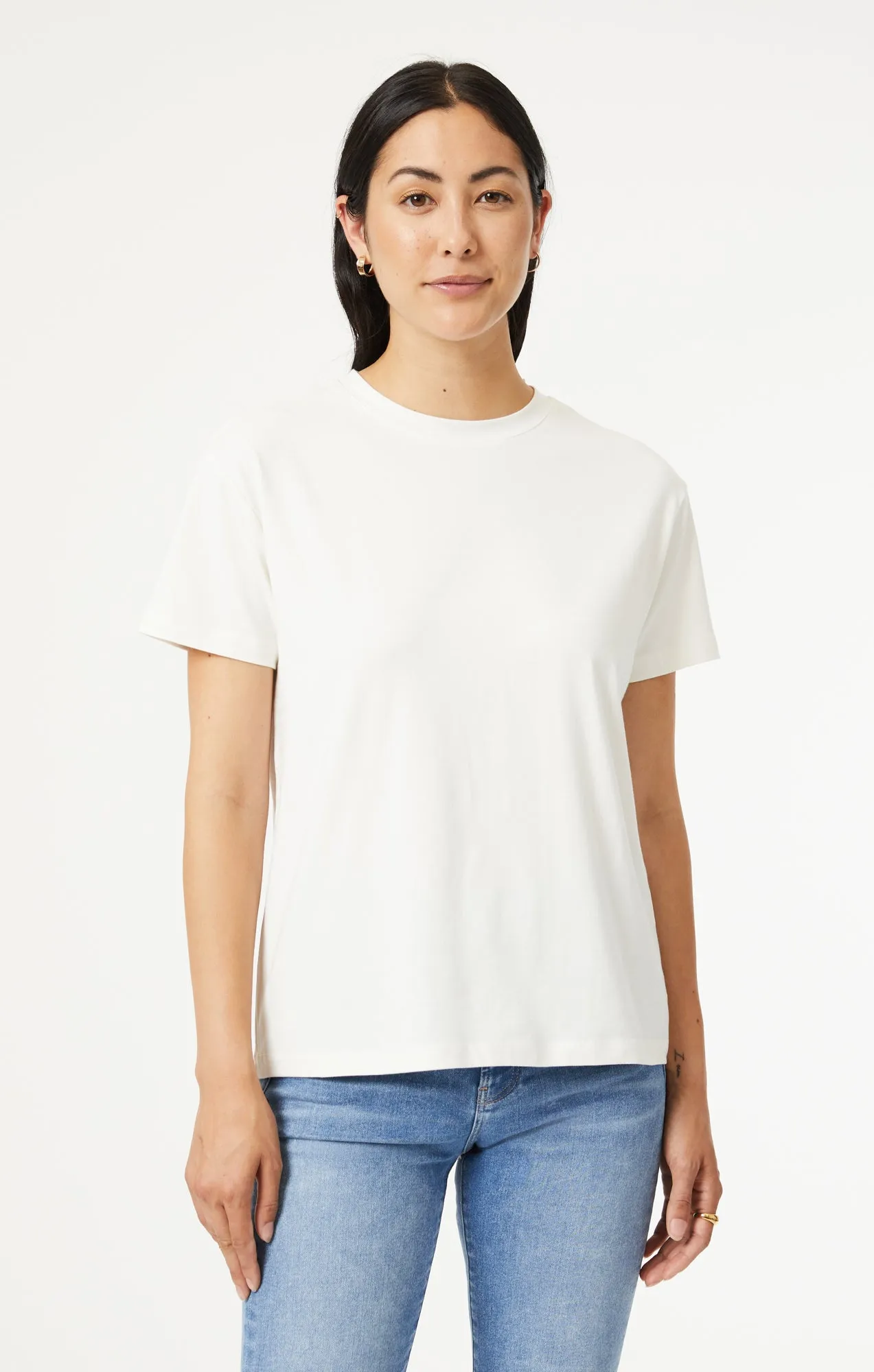 CREW NECK T-SHIRT IN WHITE NATURAL DYE sold by Mavi