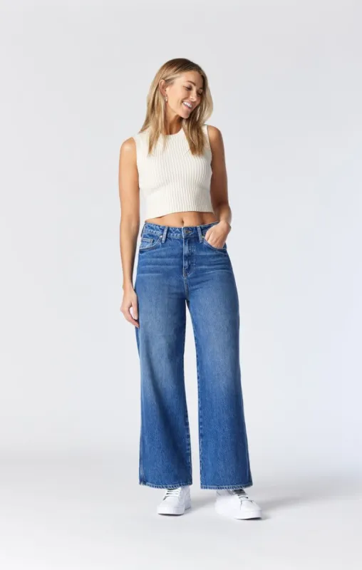 MIAMI WIDE LEG JEANS IN DARK DISTRESSED TRUE BLUE sold by Mavi