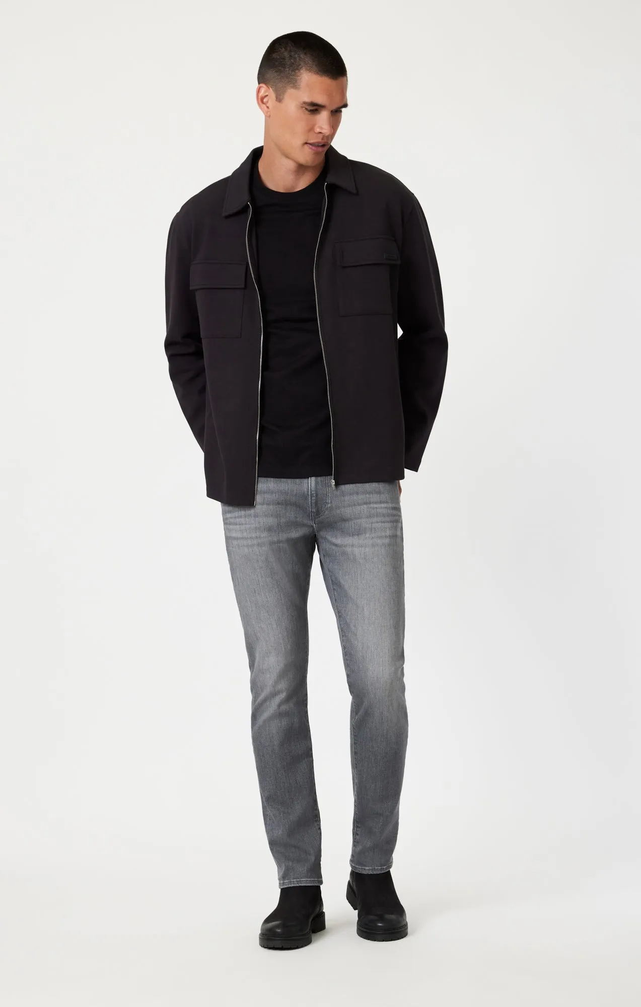 JAKE SLIM LEG IN LIGHT SMOKE FEATHER BLUE sold by Mavi