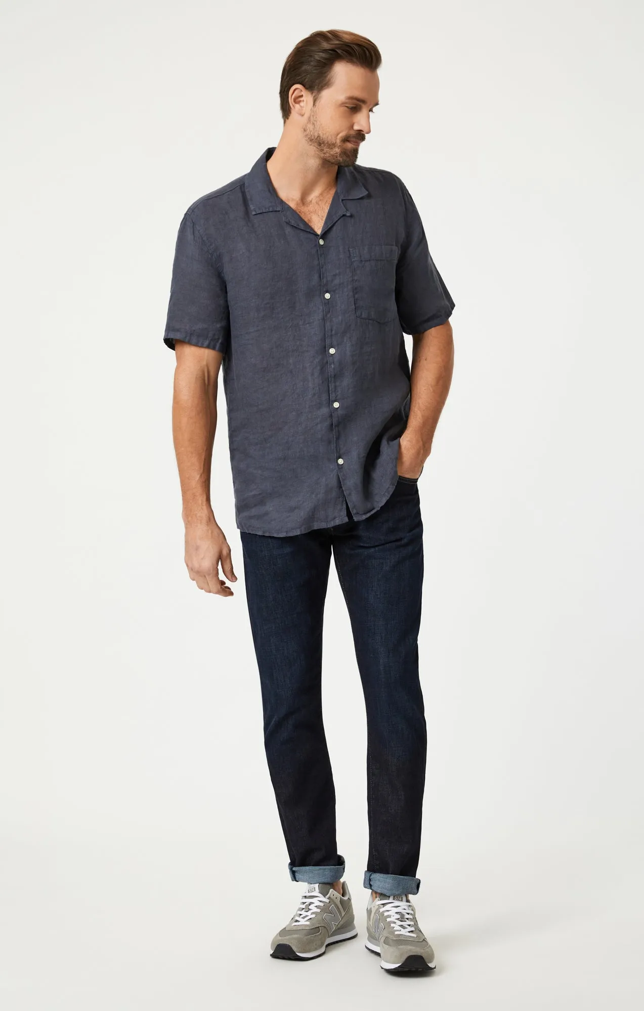 LINEN SHORT SLEEVE SHIRT IN PERISCOPE sold by Mavi product image thumbnail 4