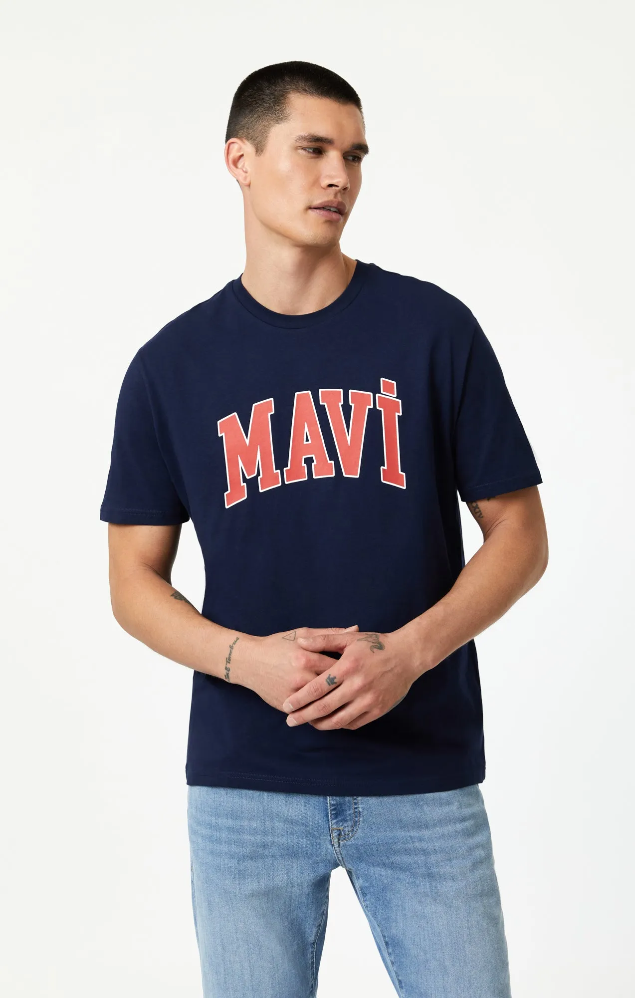 MAVI LOGO T-SHIRT IN MARITIME BLUE sold by Mavi