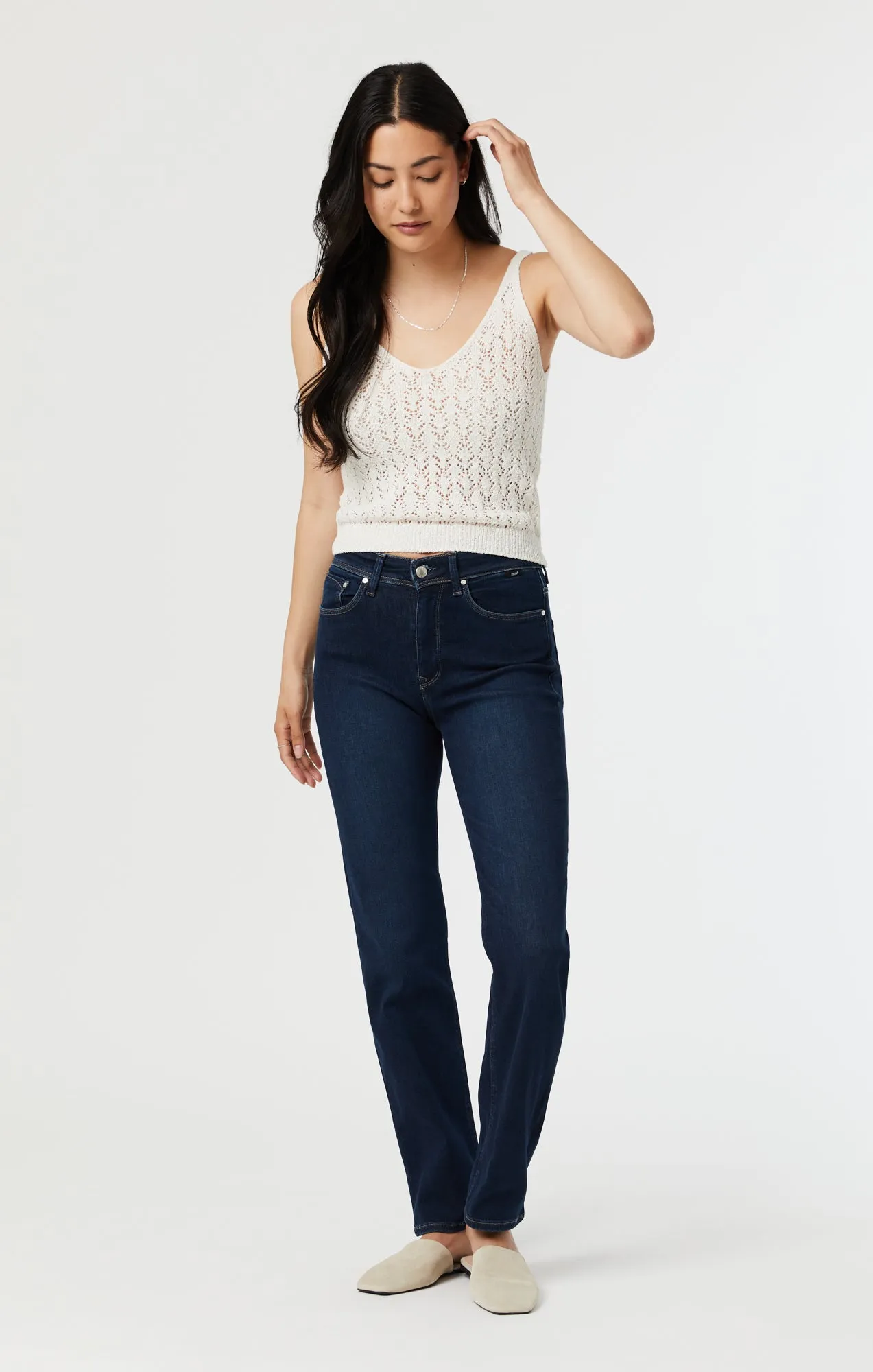 PARIS STRAIGHT LEG JEANS IN DEEP BRUSHED INDIGO SHAPE sold by Mavi