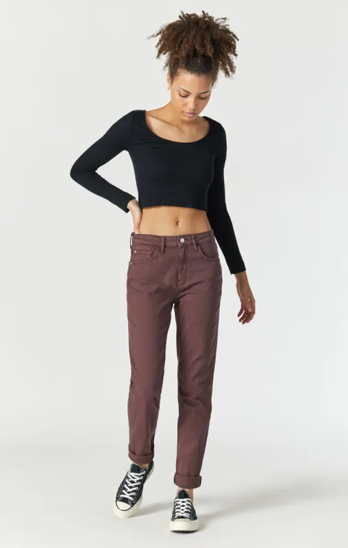 KATHLEEN SLIM BOYFRIEND IN MAHOGANY FEATHER BLUE sold by Mavi