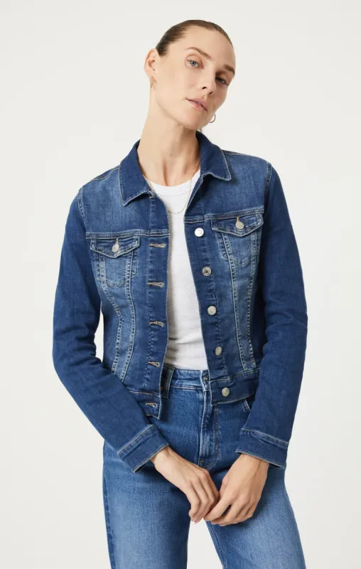 SAMANTHA JACKET IN MID BRUSHED FEATHER BLUE sold by Mavi