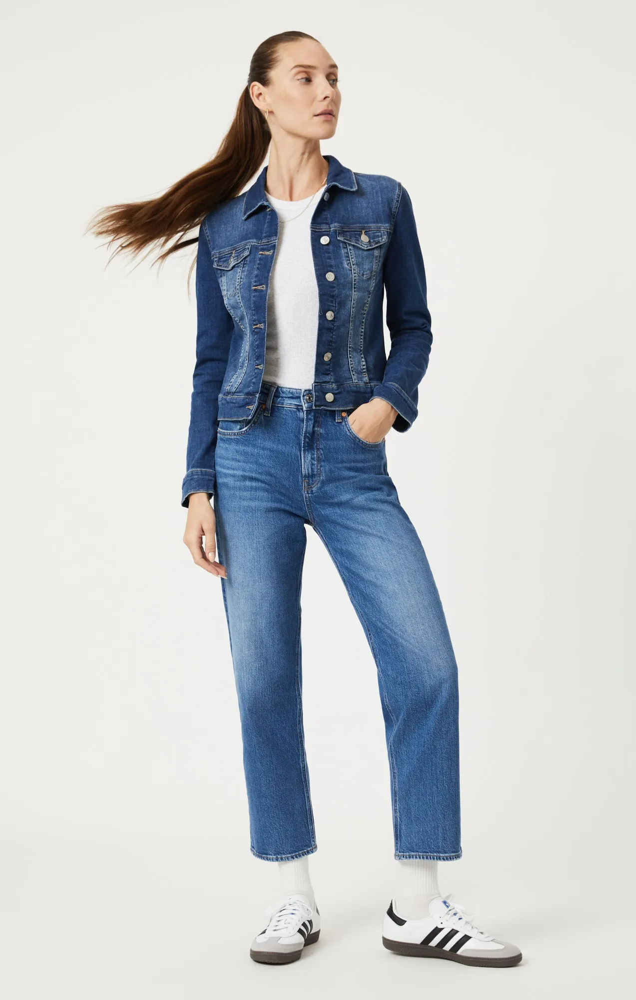 SAMANTHA JACKET IN MID BRUSHED FEATHER BLUE sold by Mavi product image thumbnail 4