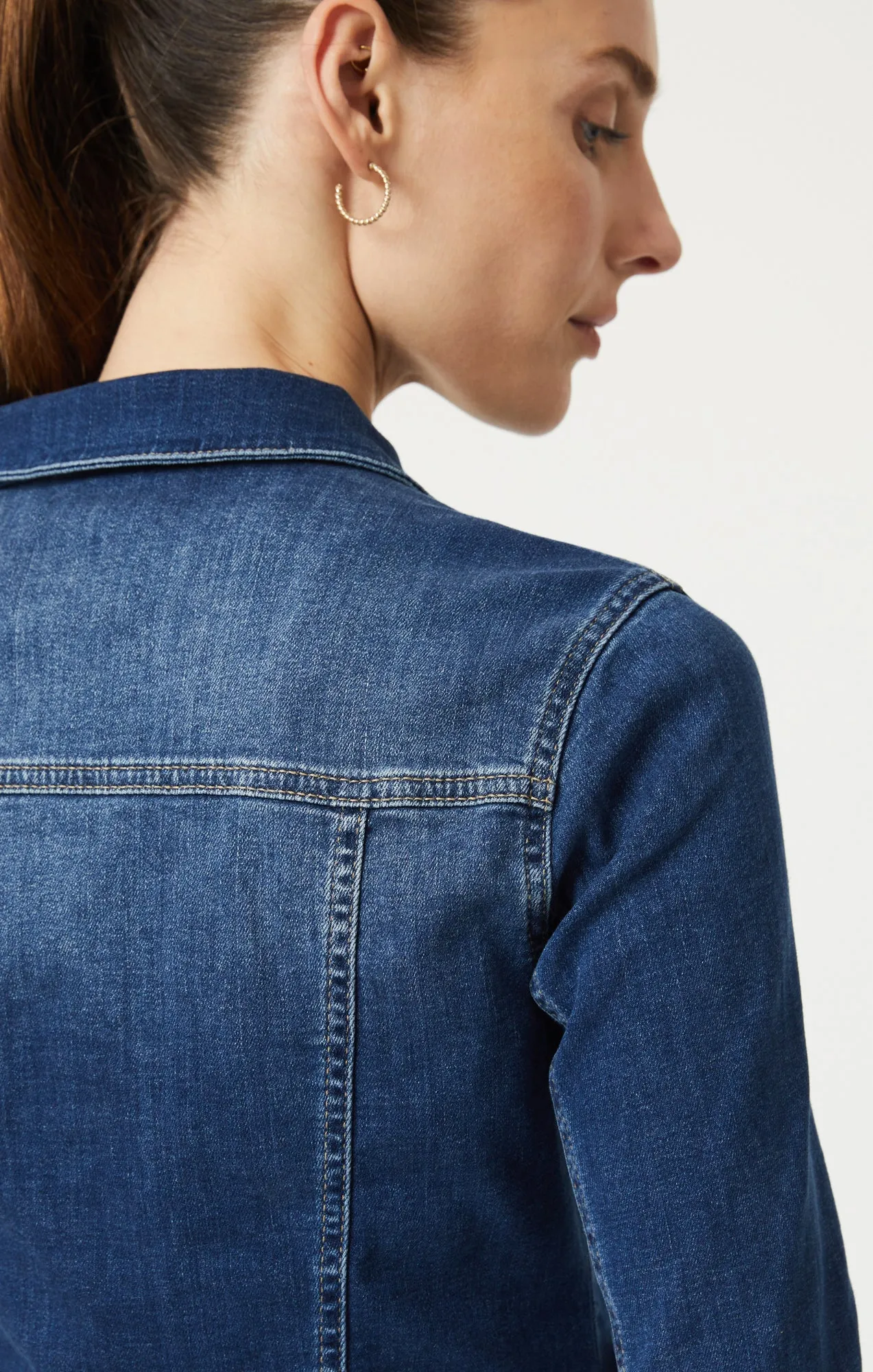 SAMANTHA JACKET IN MID BRUSHED FEATHER BLUE sold by Mavi product image thumbnail 5