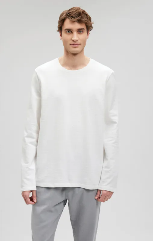 LONG SLEEVE CREW NECK T-SHIRT IN ANTIQUE WHITE sold by Mavi