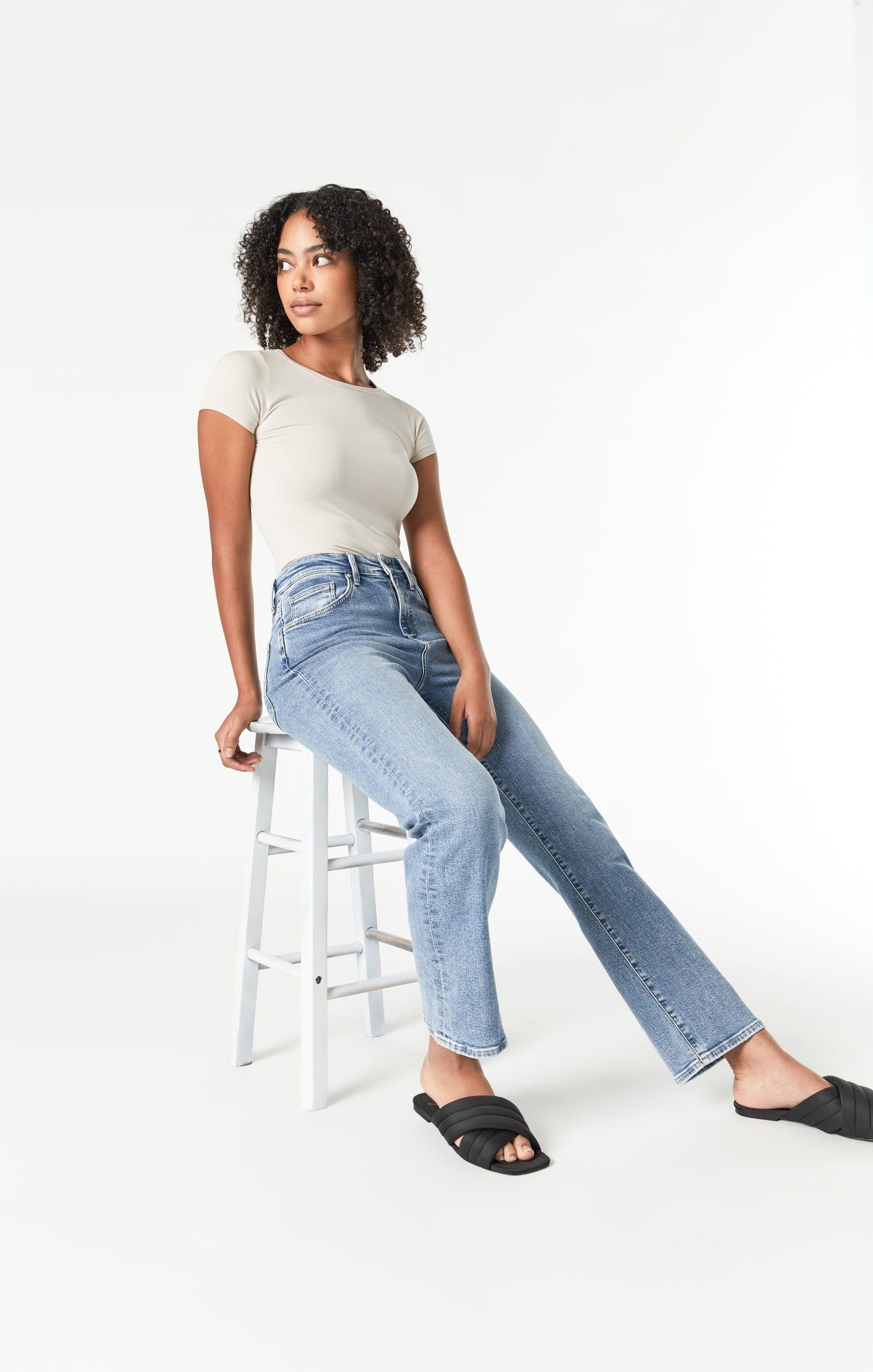 BARCELONA WIDE LEG IN LIGHT BRUSHED RECYCLE BLUE sold by Mavi