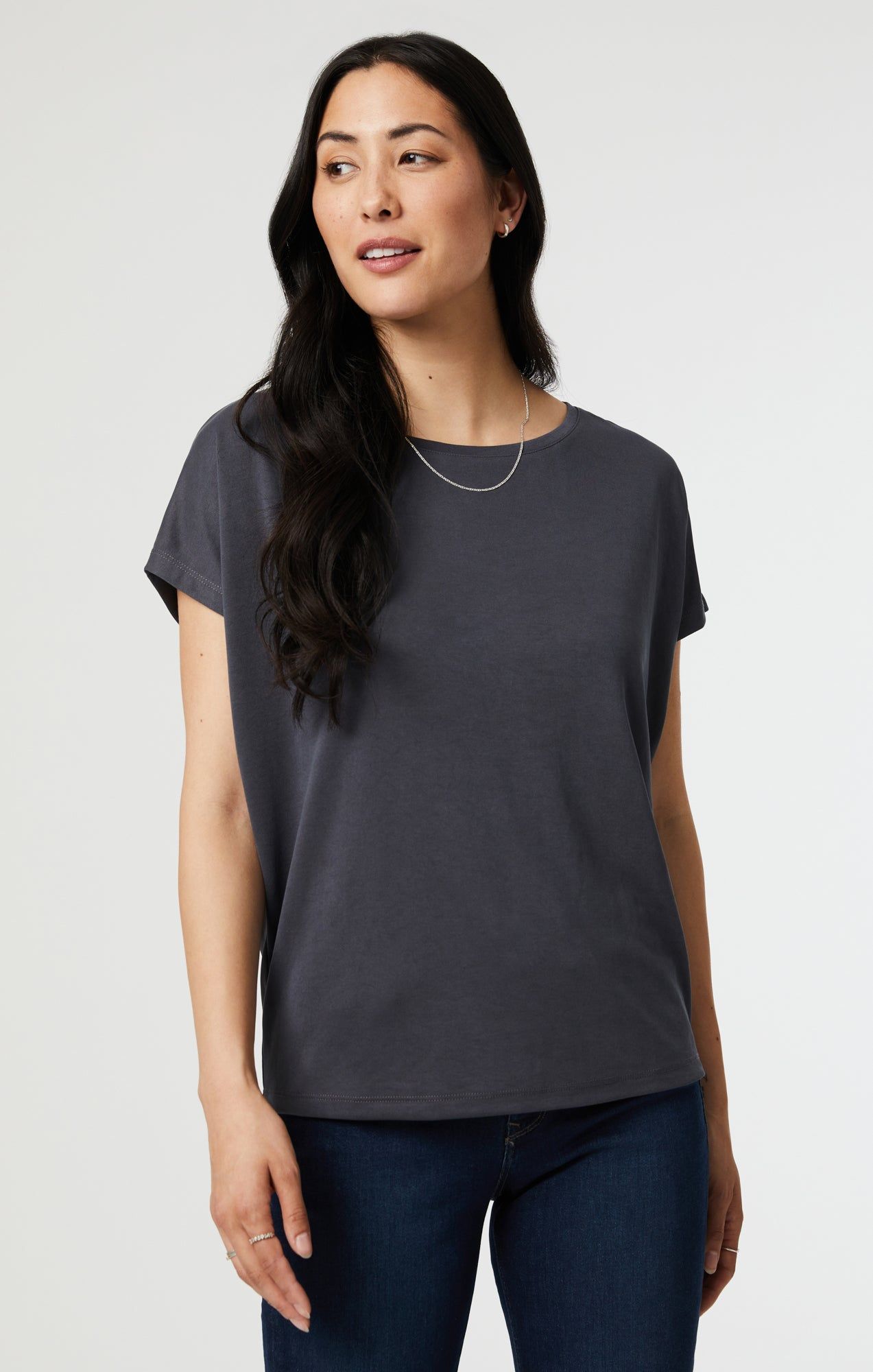 SHORT SLEEVE T-SHIRT IN GRAY BLUE sold by Mavi