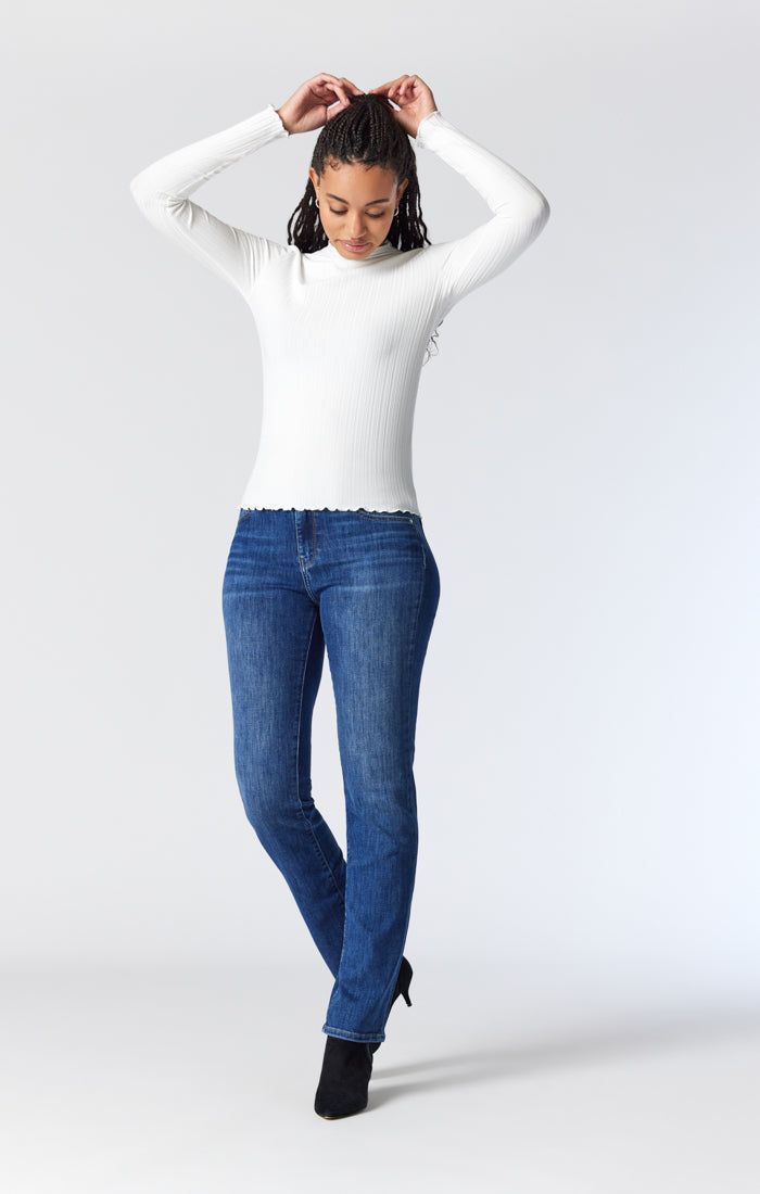 KENDRA STRAIGHT LEG JEANS IN DARK BRUSHED FEATHER BLUE sold by Mavi product image thumbnail 5