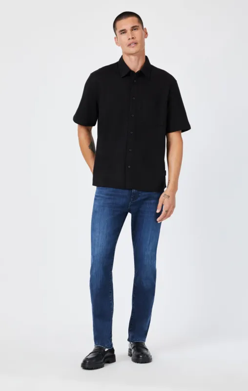 ZACH STRAIGHT LEG IN DARK TONAL BRUSHED SUPERMOVE sold by Mavi
