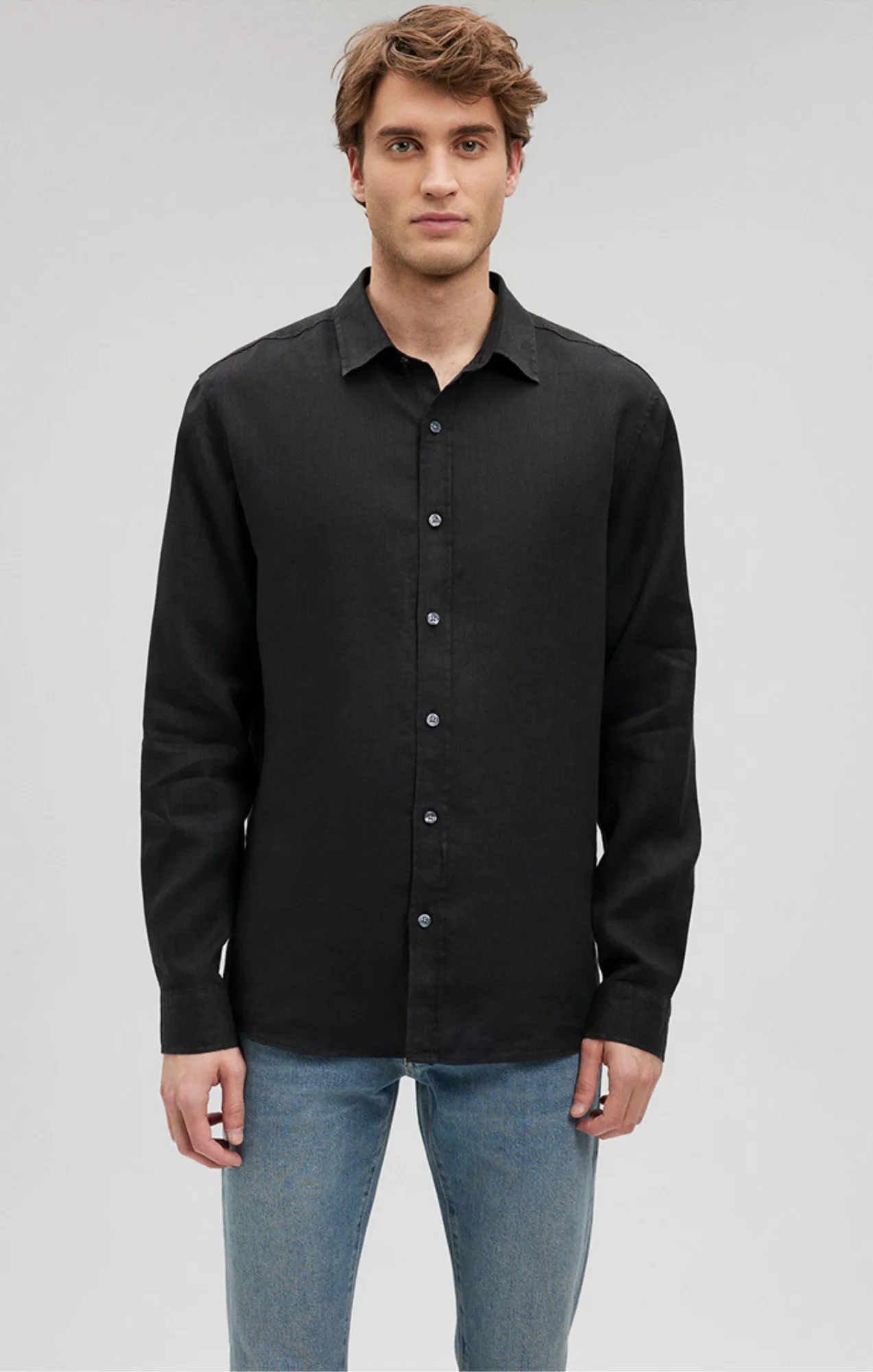 LINEN BUTTON-UP SHIRT IN BLACK sold by Mavi product image thumbnail 2