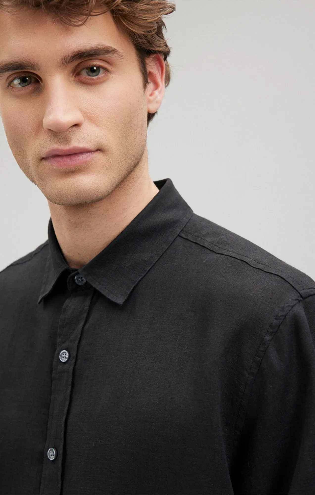 LINEN BUTTON-UP SHIRT IN BLACK sold by Mavi product image thumbnail 5