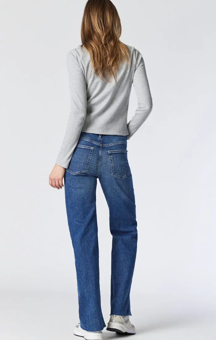 VICTORIA WIDE LEG JEANS IN DARK BRUSHED RECYCLE BLUE sold by Mavi product image thumbnail 4