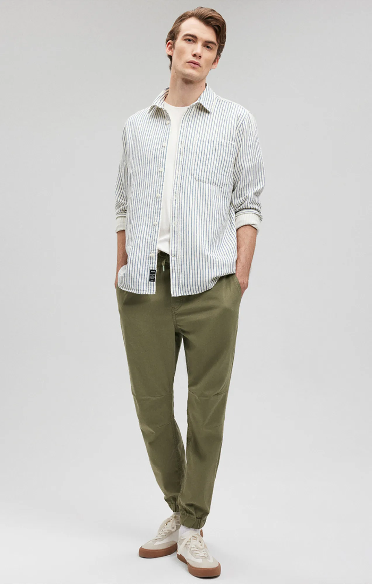 STRIPED BUTTON-DOWN LONG SLEEVE SHIRT IN DARK DENIM sold by Mavi product image thumbnail 2