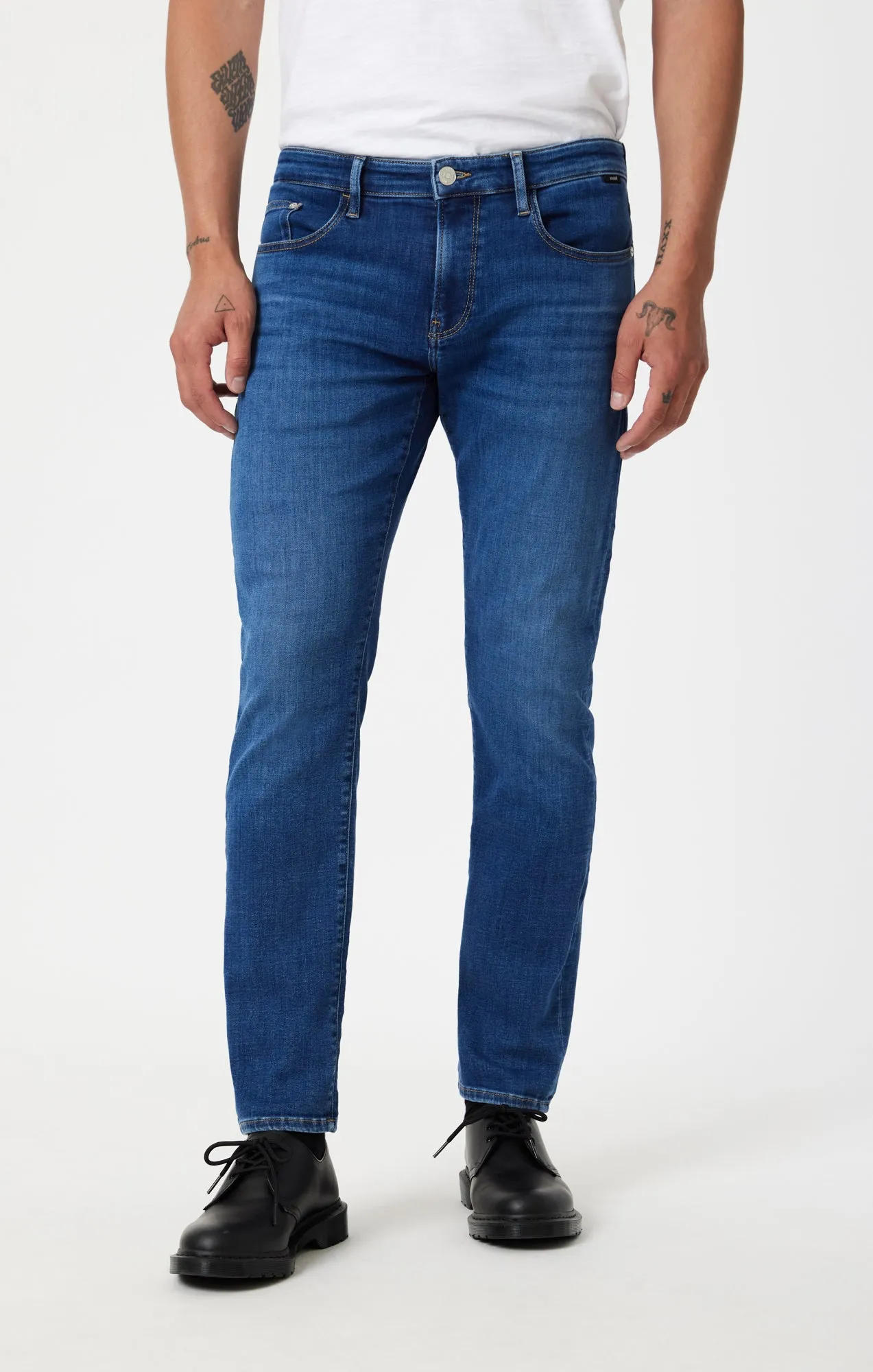 MARCUS SLIM STRAIGHT LEG IN DARK BRUSHED FEATHER BLUE sold by Mavi product image thumbnail 3