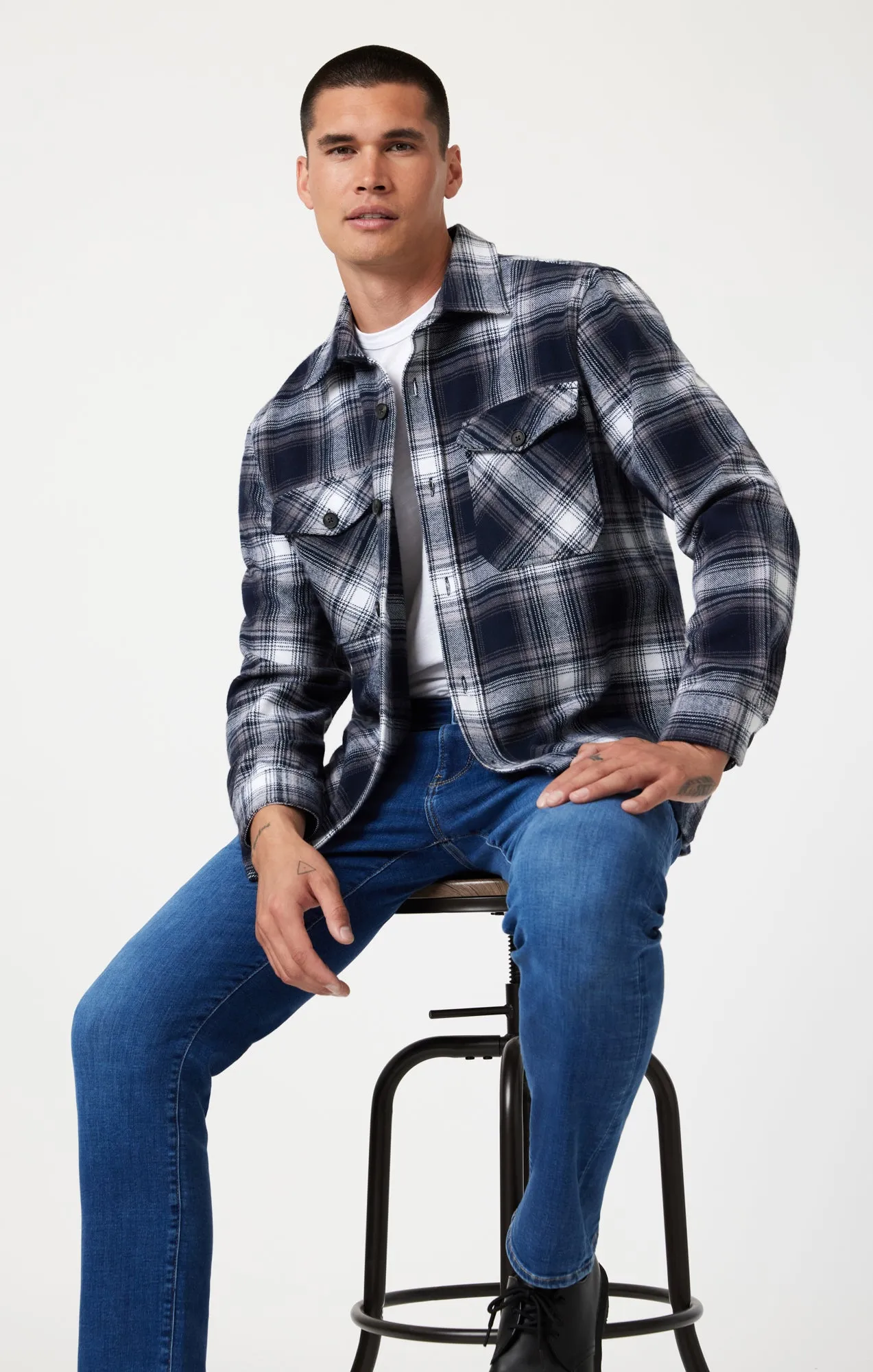 MARCUS SLIM STRAIGHT LEG IN DARK BRUSHED FEATHER BLUE sold by Mavi product image thumbnail 2