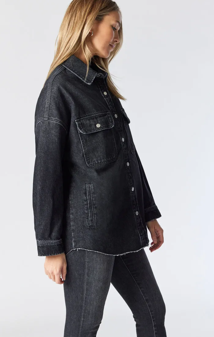 TAMARA OVERSIZED DENIM SHIRT IN DARK SMOKE TRUE BLUE sold by Mavi product image thumbnail 5