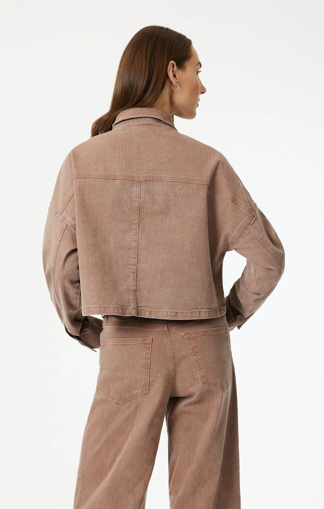 VIVI CROP LONG SLEEVE SHIRT IN ROSE NATURAL DYE sold by Mavi product image thumbnail 3