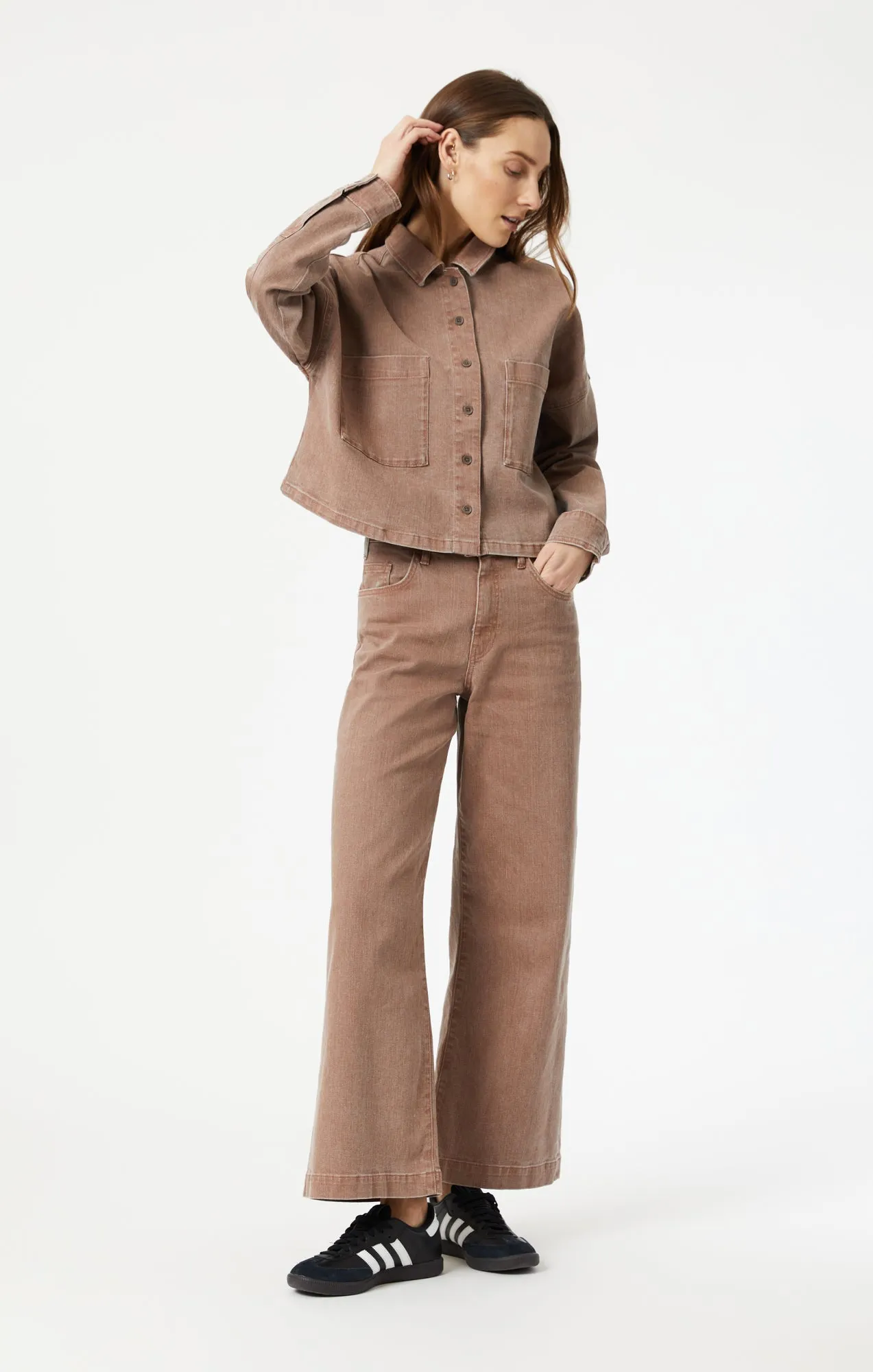 VIVI CROP LONG SLEEVE SHIRT IN ROSE NATURAL DYE sold by Mavi product image thumbnail 4