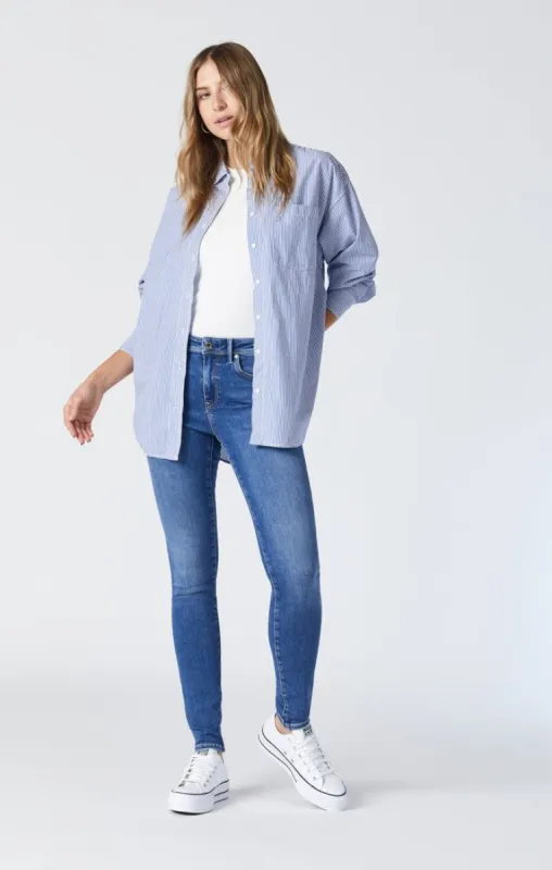 ALISSA SUPER SKINNY JEANS IN MID INDIGO SHAPE sold by Mavi