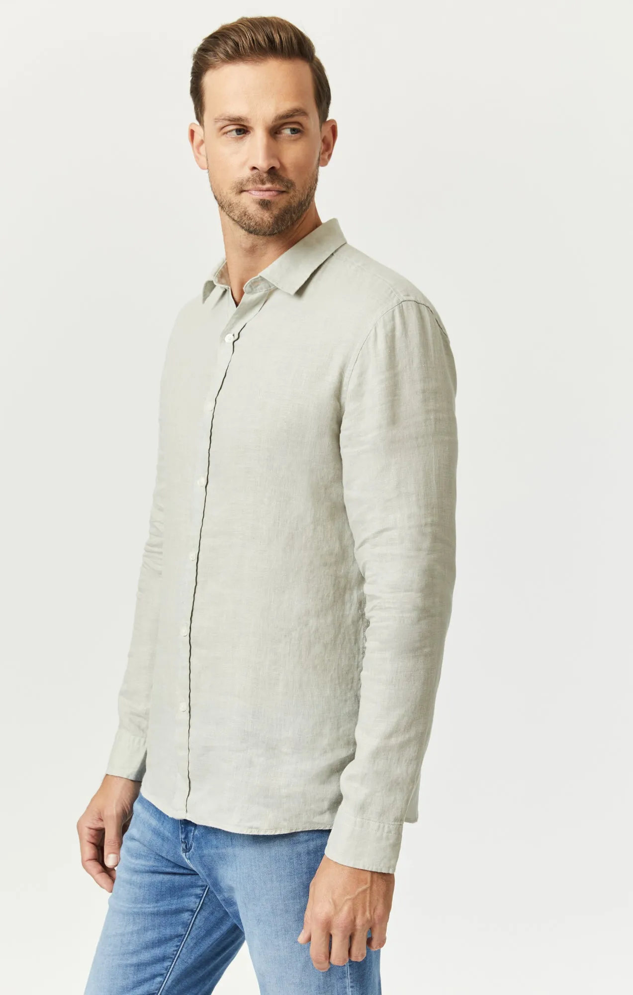 LINEN BUTTON-UP SHIRT IN MOONSTRUCK sold by Mavi product image thumbnail 2
