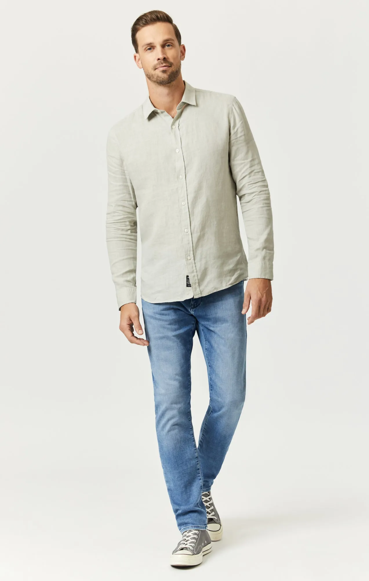 LINEN BUTTON-UP SHIRT IN MOONSTRUCK sold by Mavi product image thumbnail 4