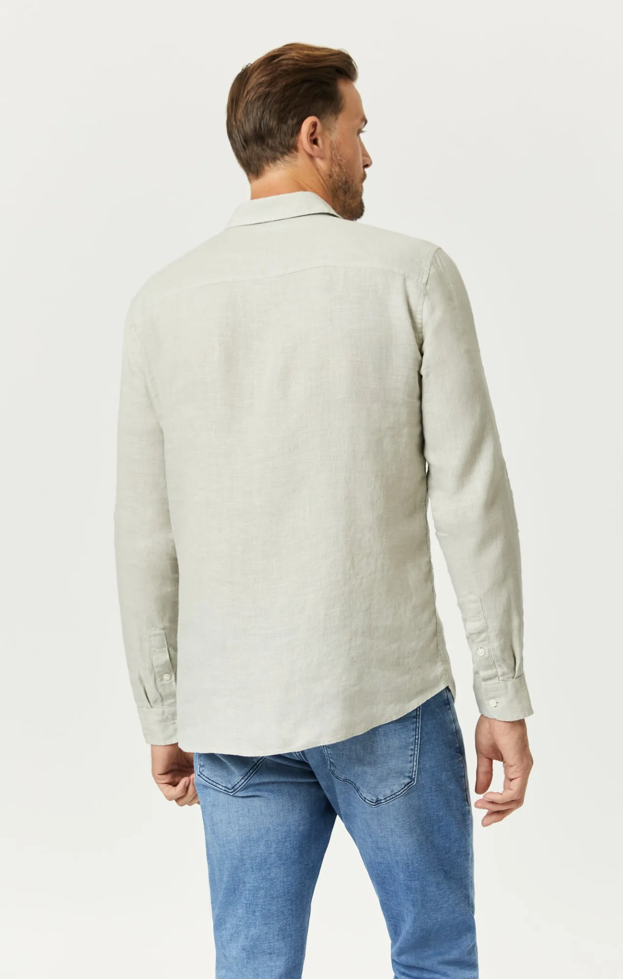 LINEN BUTTON-UP SHIRT IN MOONSTRUCK sold by Mavi product image thumbnail 3