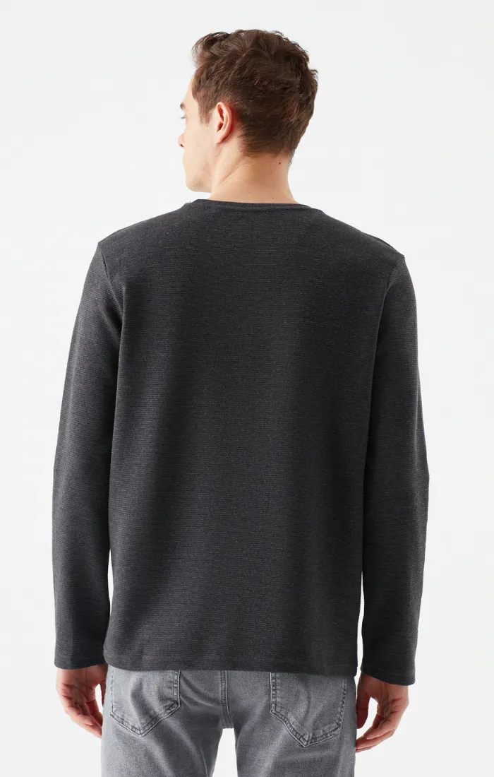 MEN'S LONG SLEEVE T-SHIRT IN ANTHRACITE MELANGE sold by Mavi product image thumbnail 2