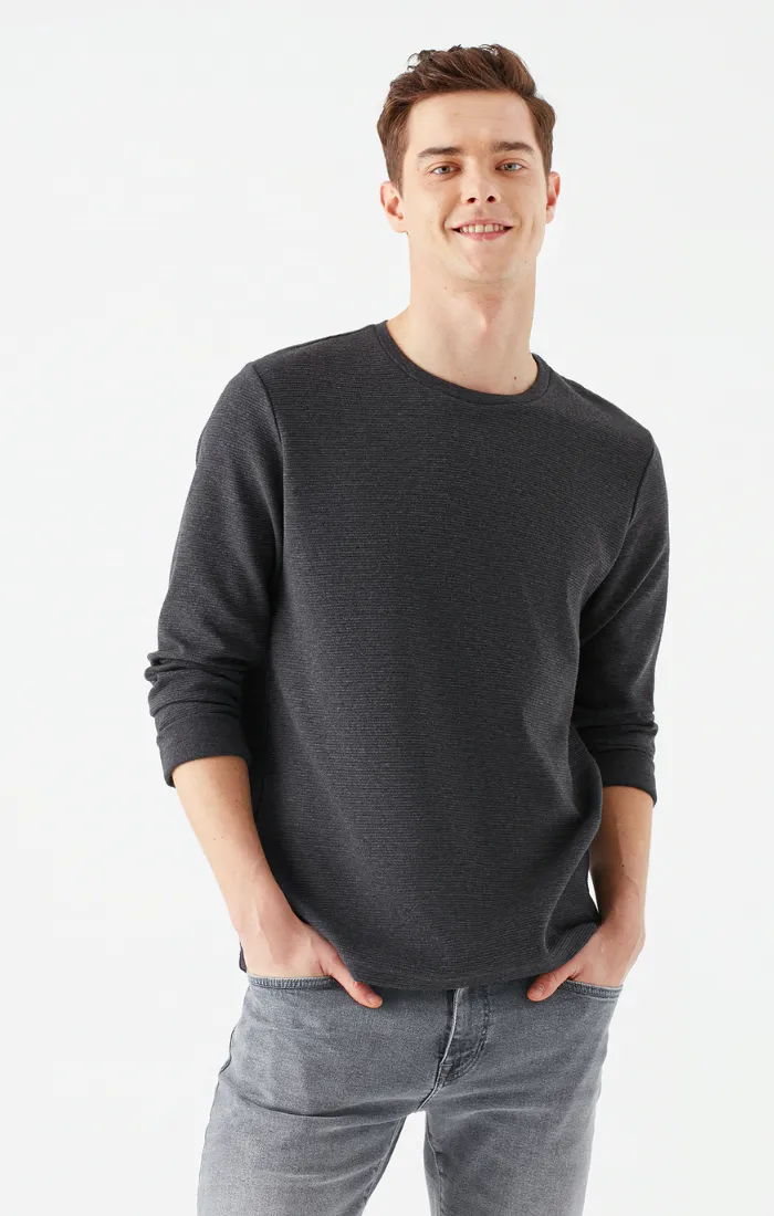 MEN'S LONG SLEEVE T-SHIRT IN ANTHRACITE MELANGE sold by Mavi product image thumbnail 4