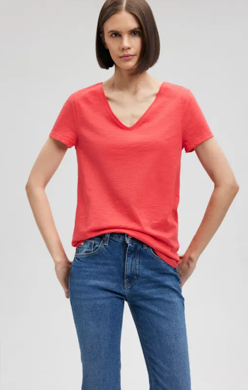 V-NECK T-SHIRT IN POINSETTIA sold by Mavi