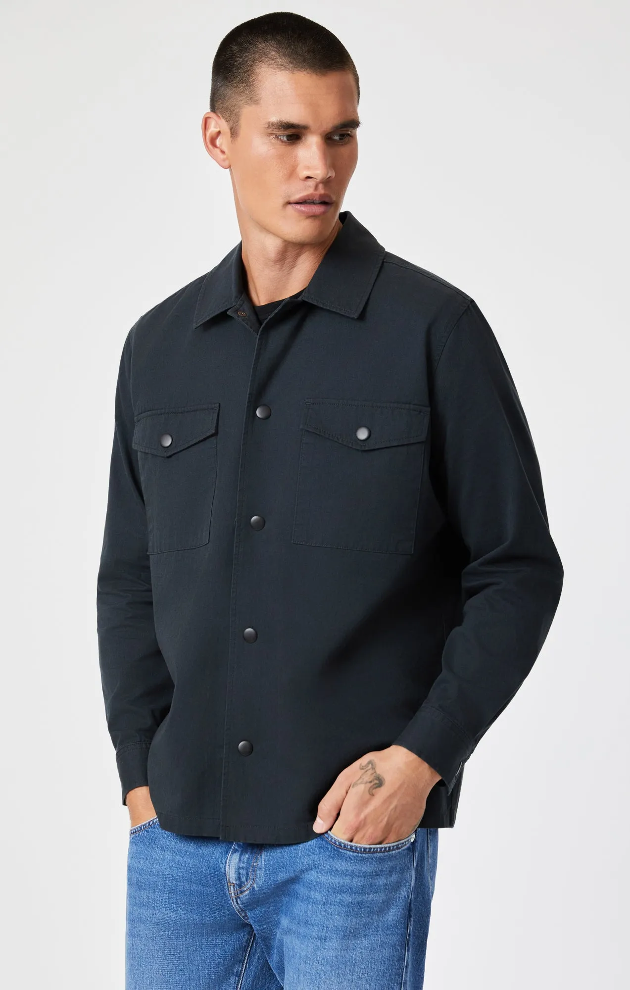 DOUBLE POCKET OVERSHIRT IN PIRATE BLACK sold by Mavi product image thumbnail 2