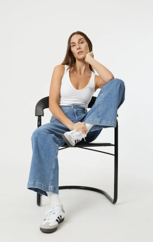 PALOMA MARINE WIDE LEG IN MID BRUSHED FLEX BLUE sold by Mavi