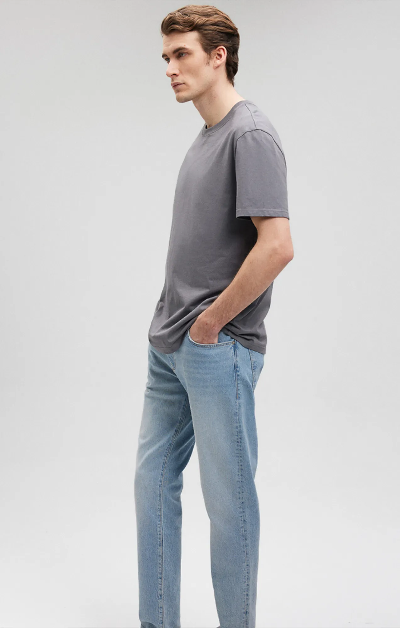 CLASSIC CREW NECK T-SHIRT IN LAVE SMOKE COMFORT sold by Mavi product image thumbnail 3