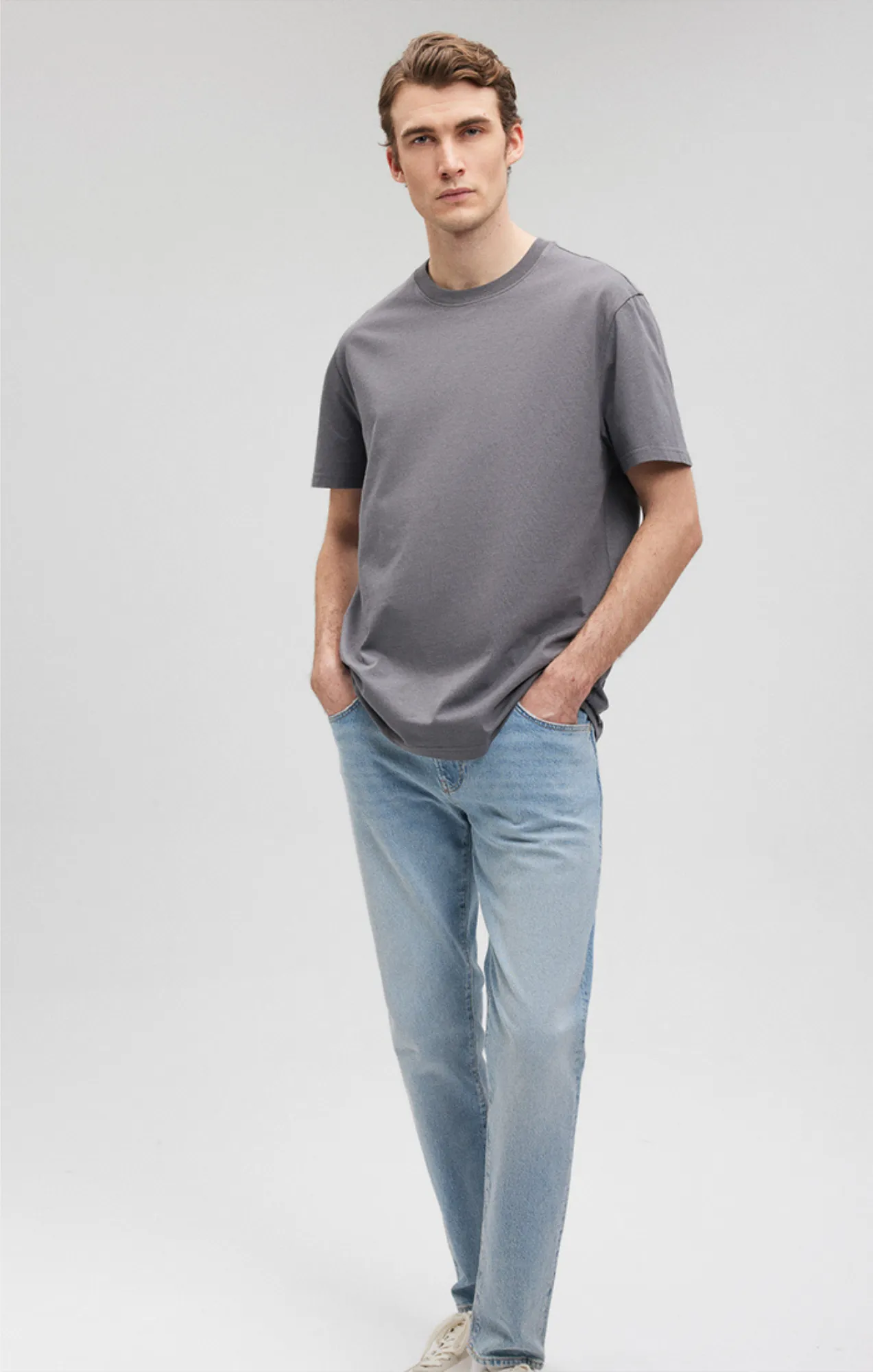 CLASSIC CREW NECK T-SHIRT IN LAVE SMOKE COMFORT sold by Mavi product image thumbnail 2