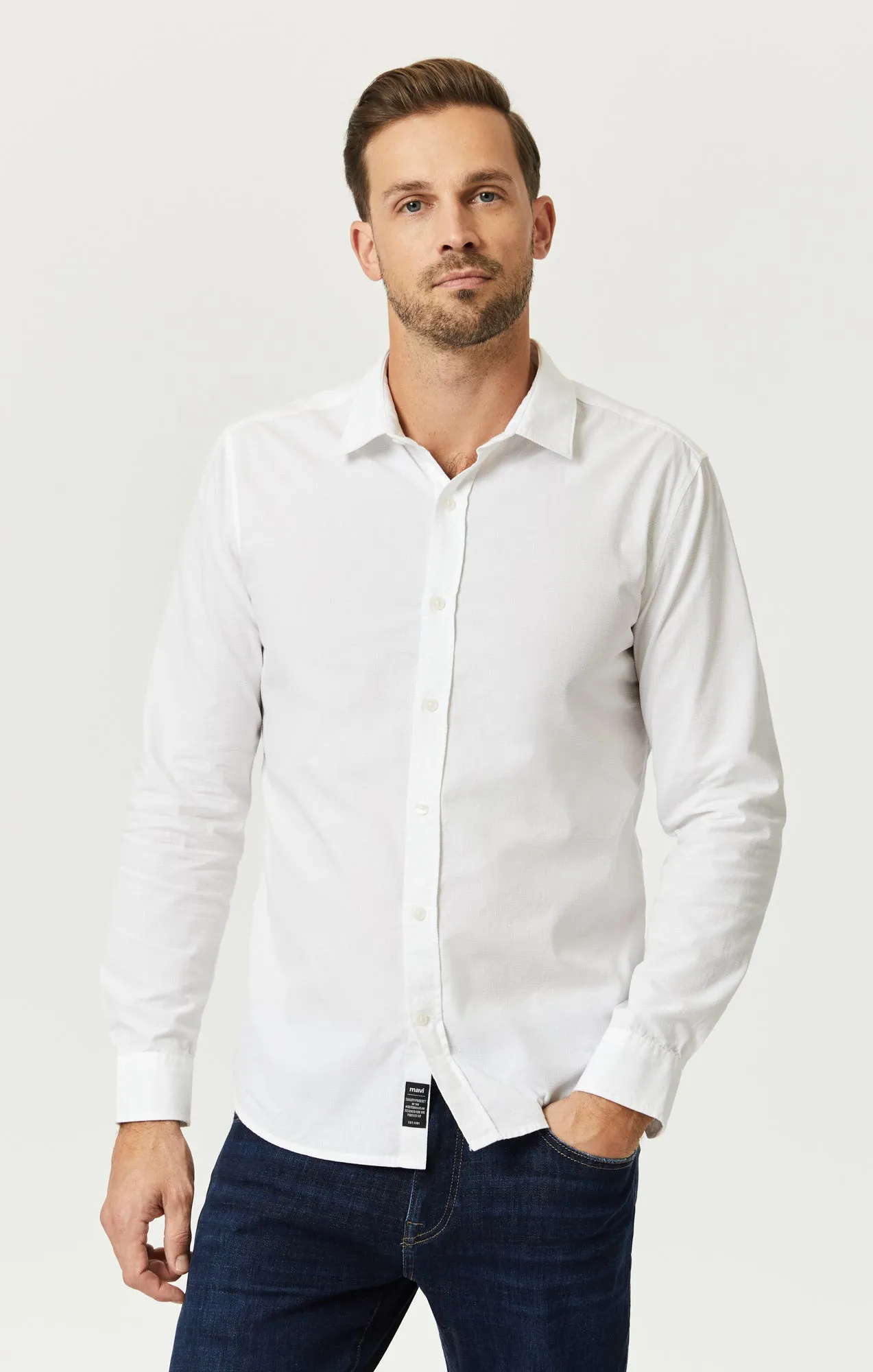 BUTTON-UP LONG SLEEVE SHIRT IN WHITE sold by Mavi
