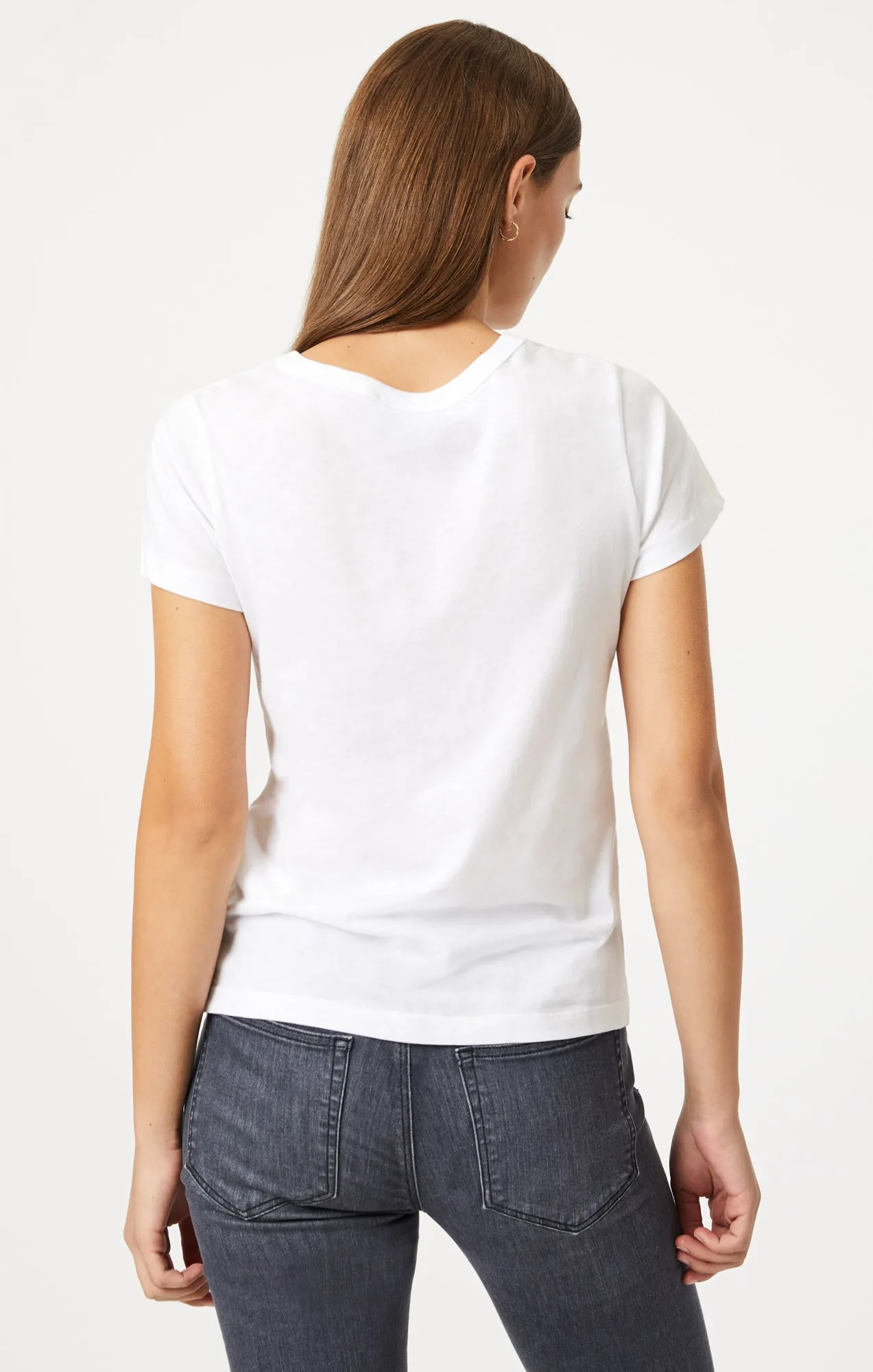SLIM CREW NECK T-SHIRT IN WHITE sold by Mavi product image thumbnail 3