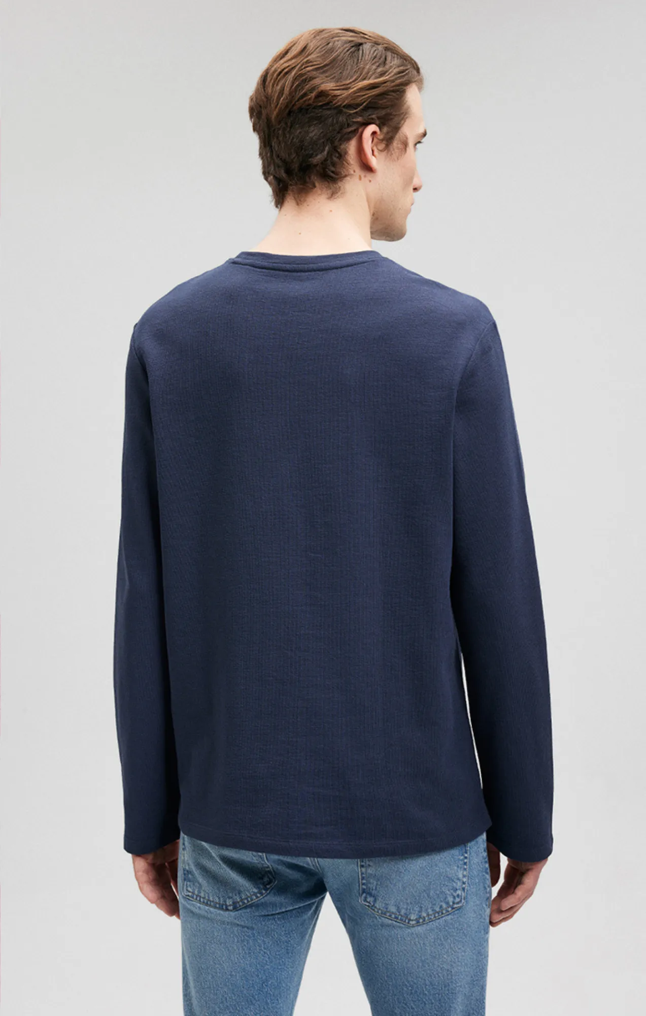 LONG SLEEVE CREW NECK T-SHIRT IN NAVY BLAZER sold by Mavi product image thumbnail 4