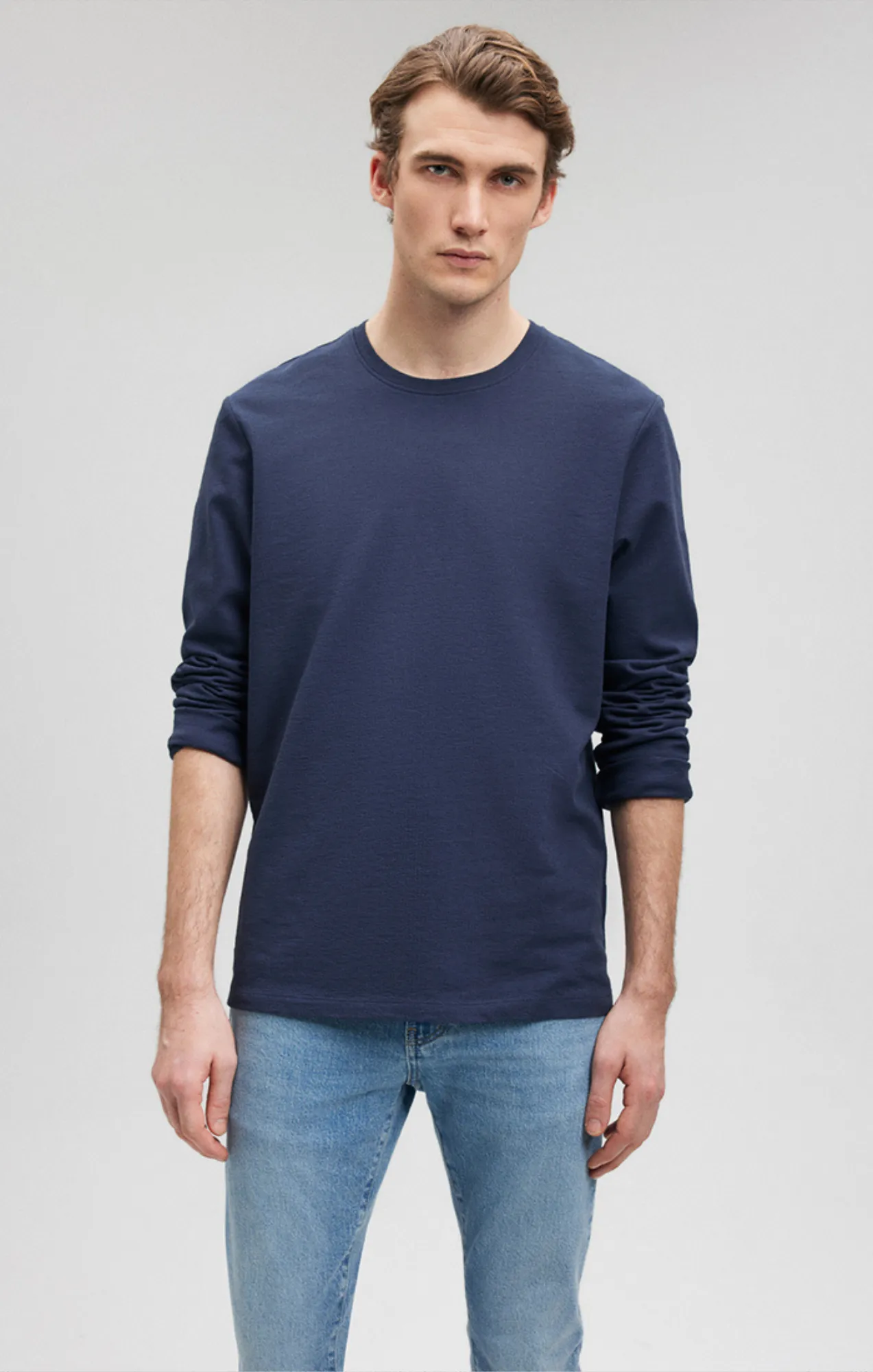 LONG SLEEVE CREW NECK T-SHIRT IN NAVY BLAZER sold by Mavi product image thumbnail 3