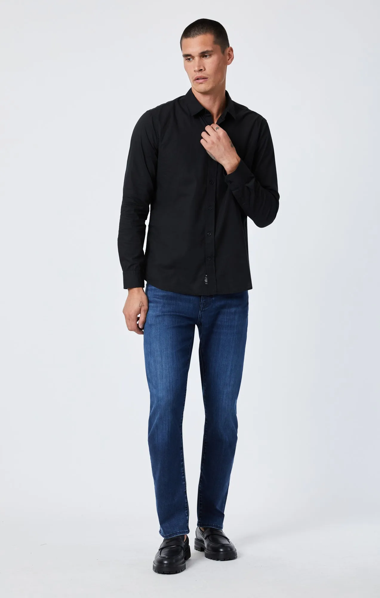 BUTTON-UP LONG SLEEVE SHIRT IN BLACK sold by Mavi product image thumbnail 4