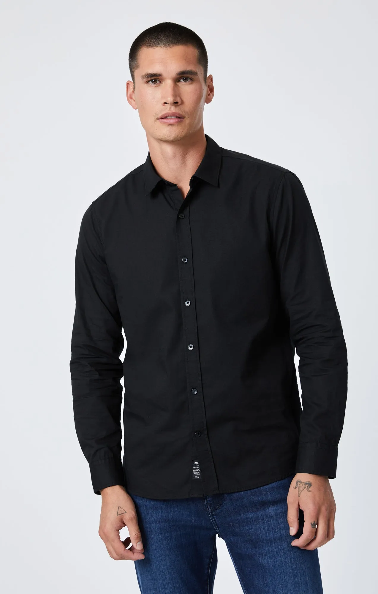 BUTTON-UP LONG SLEEVE SHIRT IN BLACK sold by Mavi